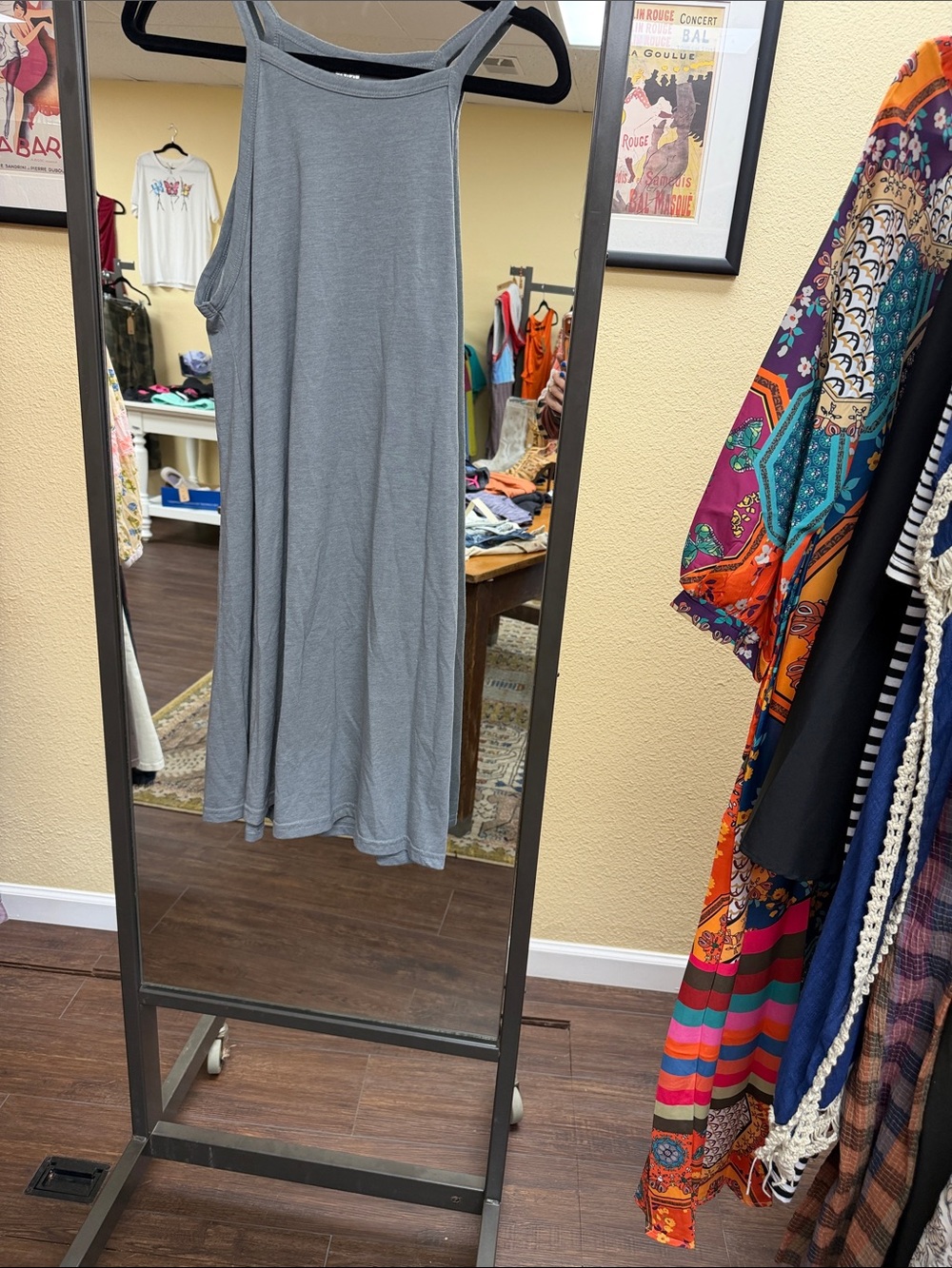 Soul Flower Gray Sleeveless Swing Dress